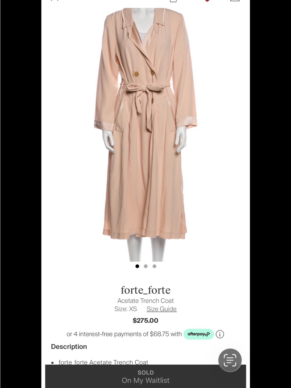 Women's Peach Trench Coat